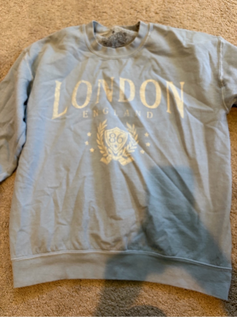 London Crest Graphic Crewneck Sweatshirt - Light Blue